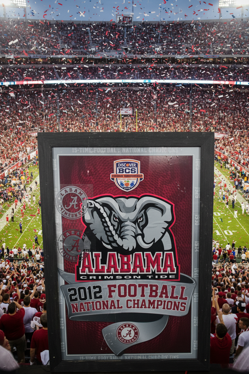 Alabama Crimson Tide 2012 BCS National Champions Framed Poster – Discover BCS | 35.5x25.5