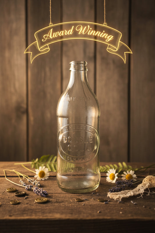 Vintage Double Cola 12 oz Glass Bottle — Embossed, Mint Condition