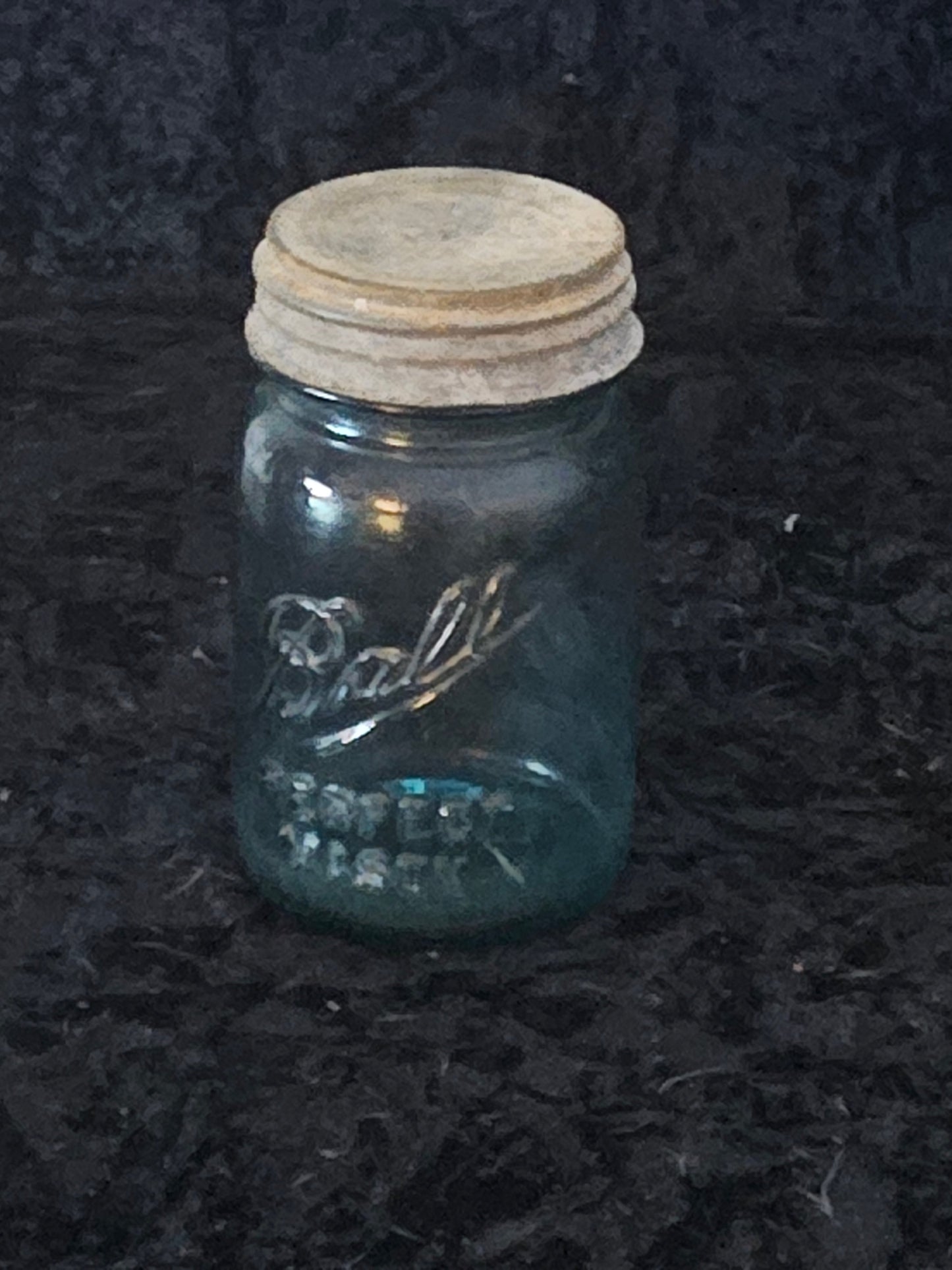 Antique Ball Perfect Mason Jar – Aqua Blue Glass with Zinc Lid Early 1900s