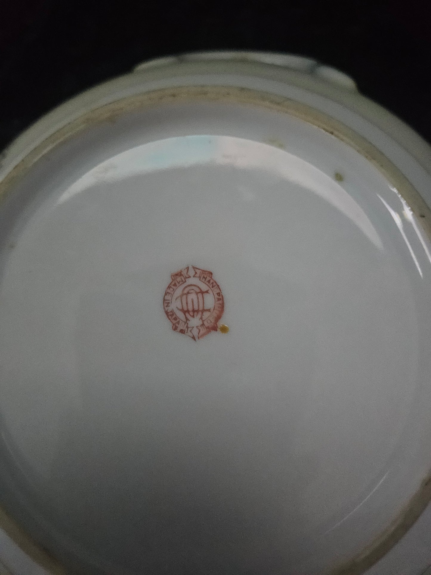 Antique German Porcelain Lidded Sugar Bowl | Hand-Painted Floral & Gold Trim | c.1900 | Hairline Crack Noted