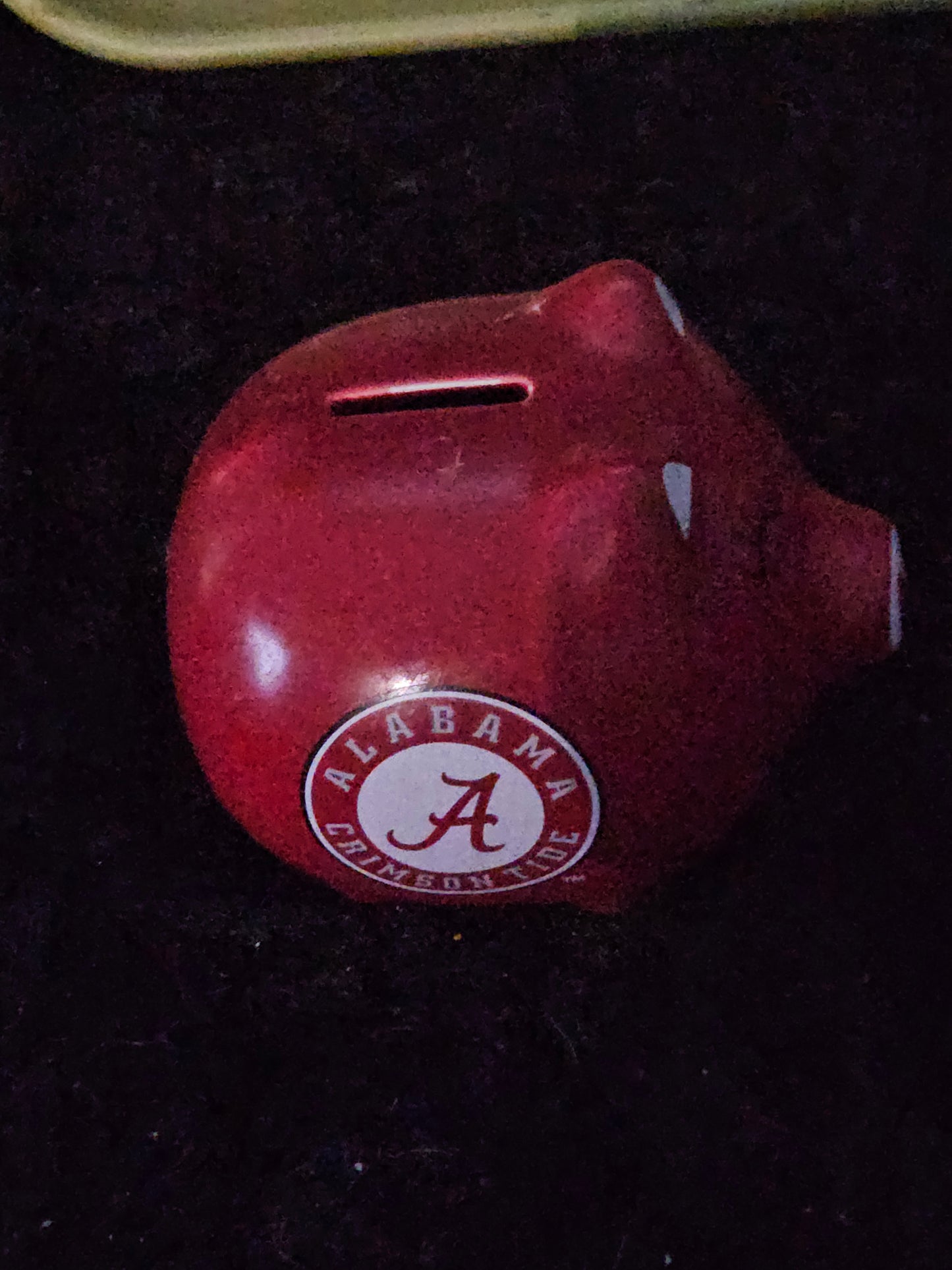 Alabama Crimson Tide Ceramic Piggy Bank | Red Script "A" Logo | Vintage Collectible