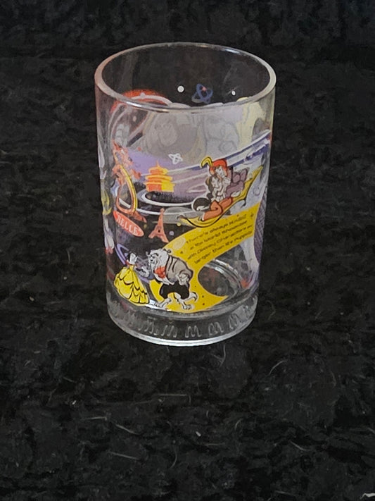 McDonald's Disney 100 Years of Magic Collector Glass – Belle Beast Aladdin Paris Scene 2002