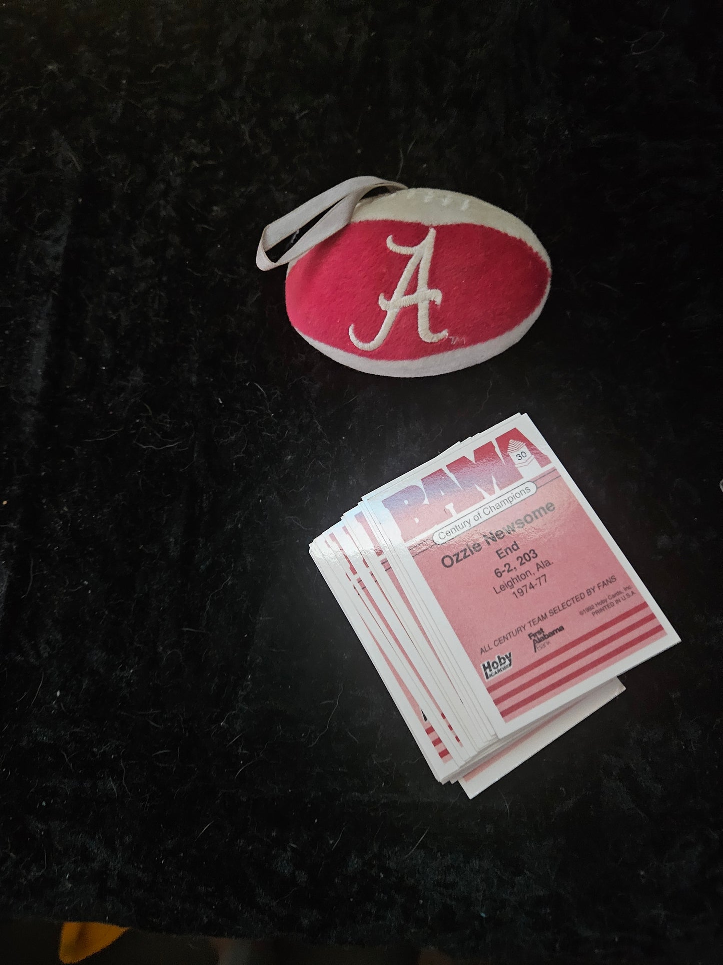 Alabama Crimson Tide Hoby "Century of Champions" Collector Cards + Plush "A" Football Ornament | 2-Piece Set