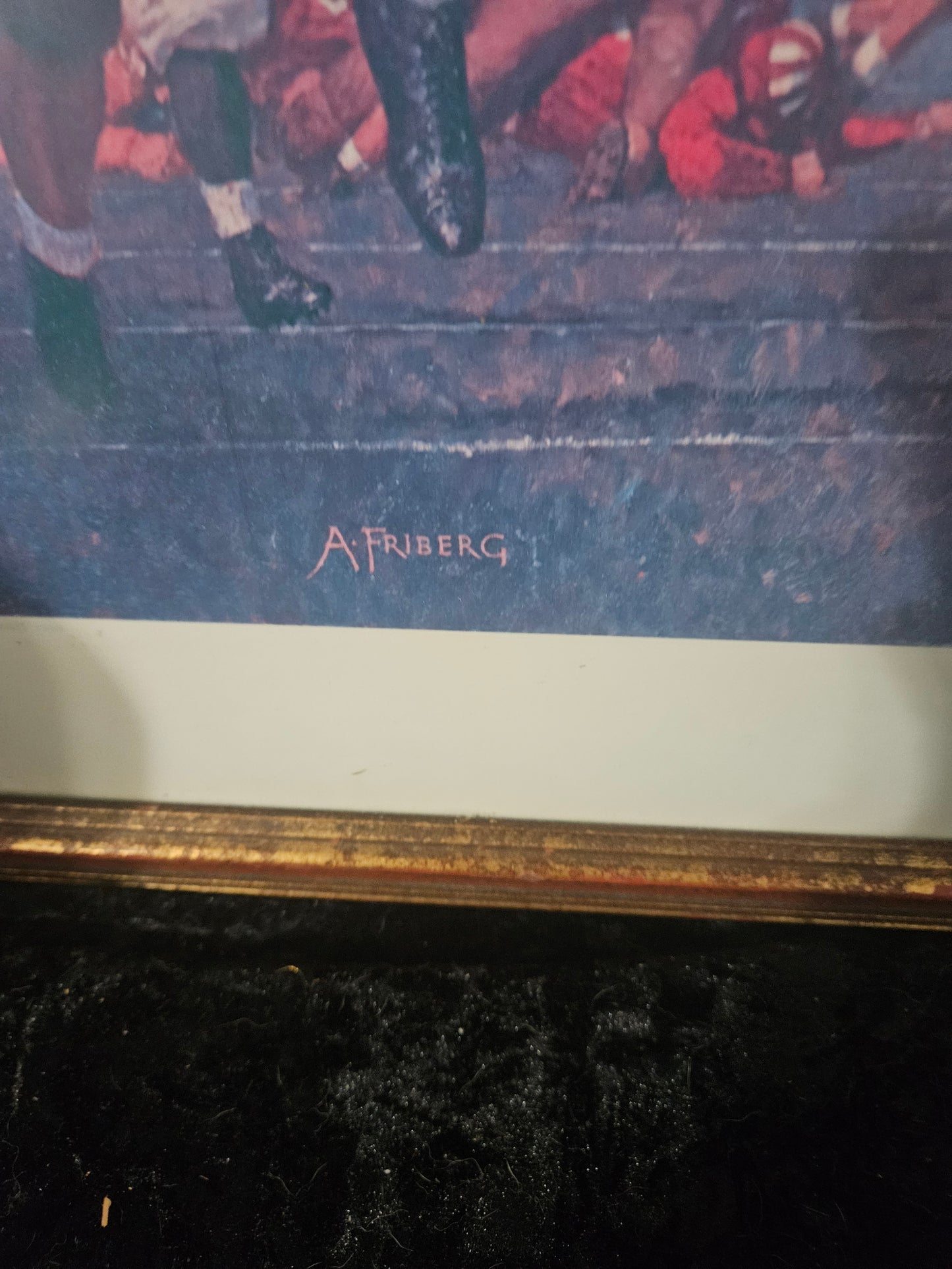 Arnold Friberg Alabama Crimson Tide Football Lithograph — Framed | Chevrolet Sports Art Collection #3 | #44 Pass Play