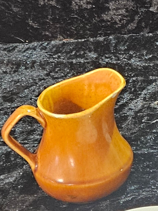 Small Brown Ceramic Pitcher – Vintage Rustic Stoneware