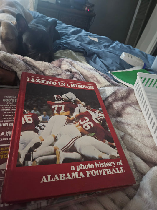 Legend in Crimson — A Photo History of Alabama Football | Vintage Hardcover Coffee Table Book | Bear Bryant Era
