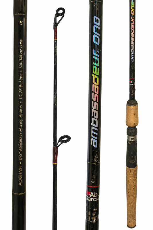 Abu Garcia Ambassadeur 6’6” Medium Heavy Casting Rod A061MH – Vintage Bass Fishing Rod