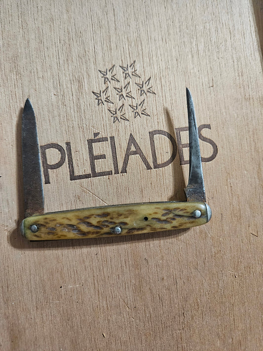 Vintage Boker 2-Blade Pen Knife – Prehistoric Stag Handle, Time Capsule Piece